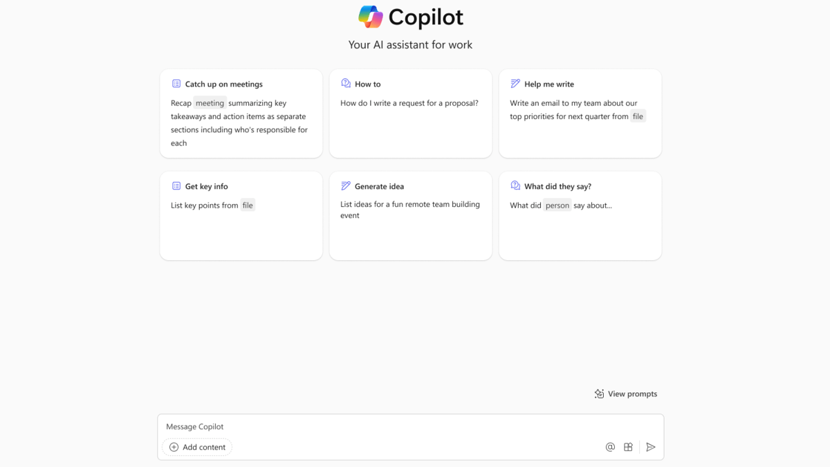 Screenshot of Microsoft Copilot BizChat