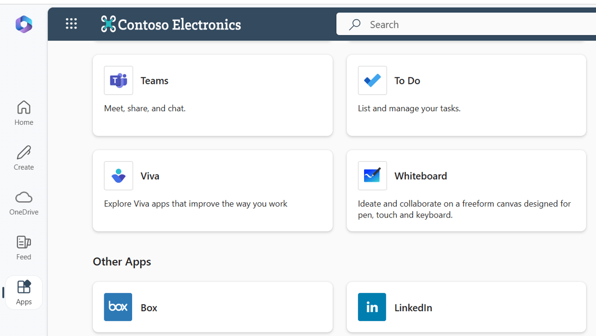 A screenshot of a selection of apps available to download on office.com